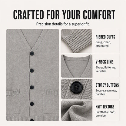 Cardigan en maille décontracté à col V pour homme