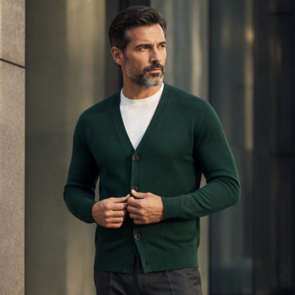 Cardigan en maille décontracté à col V pour homme