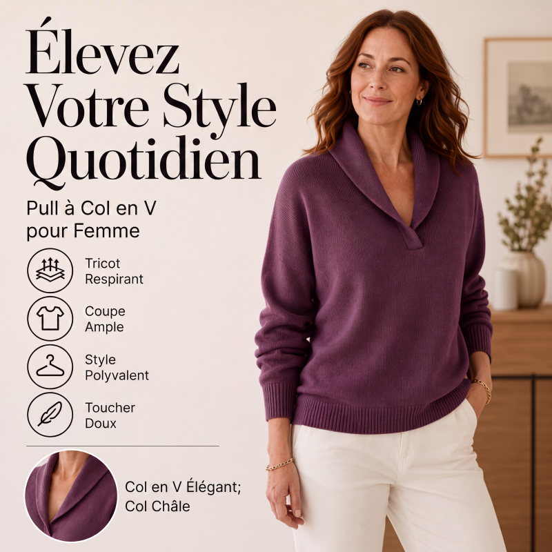 Pull pour femme avec col châle