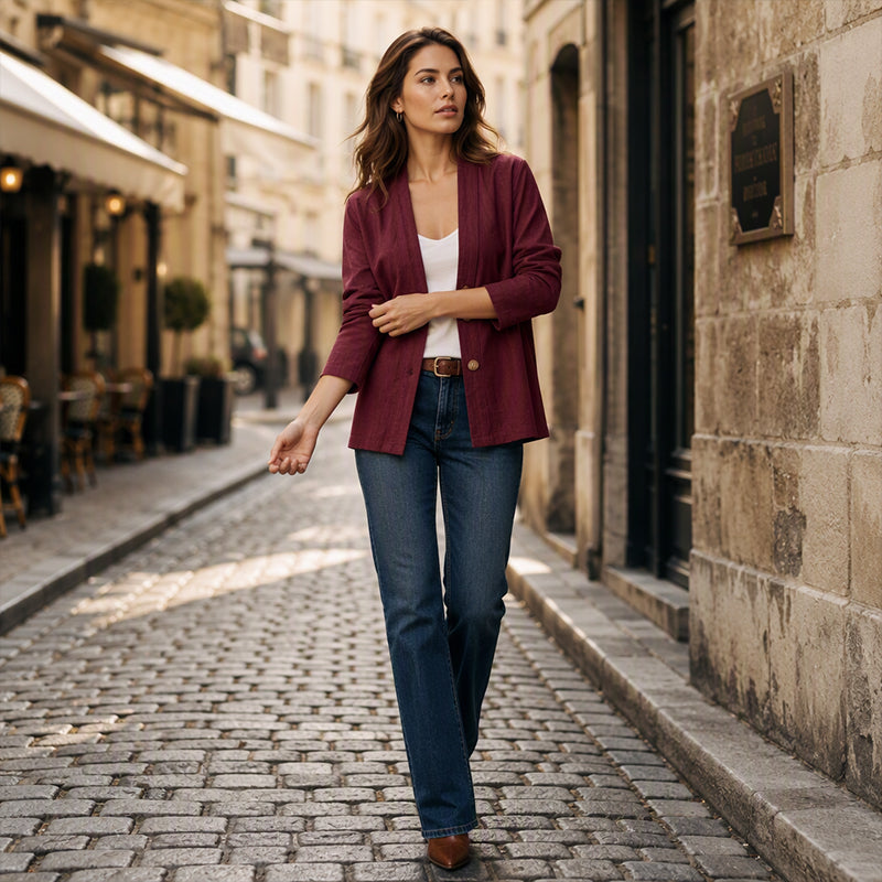 Cardigan décontracté respirant à col V pour femme
