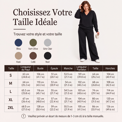 Ensemble sweat-shirt et pantalon à épaules dénudées pour femme