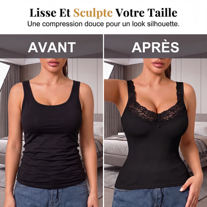 Débardeur ajusté en dentelle pour femmes grande taille