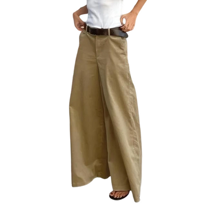 Pantalon décontracté à jambes larges pour femme