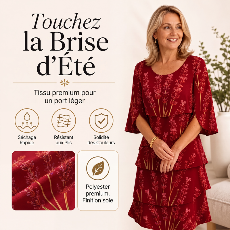 Robe femme à imprimé fleuri et volants étagés