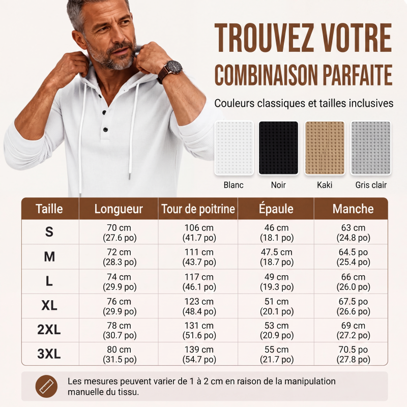 Sweat à capuche décontracté pour en maille gaufrée