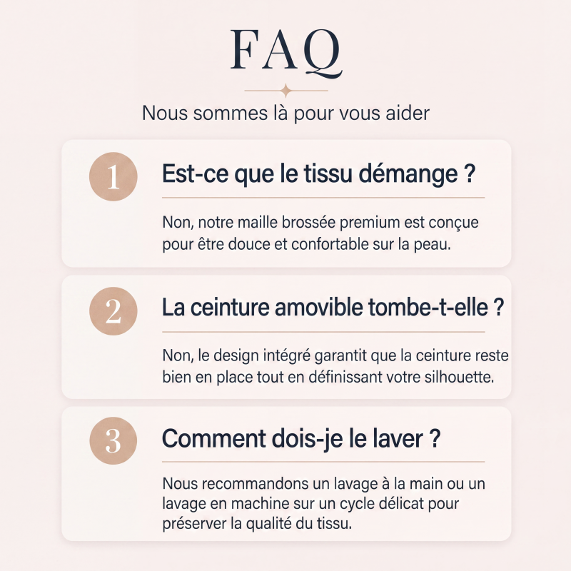 Robe élégante pour femme en maille côtelée, col V et nouée à la taille
