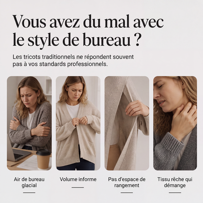 Cardigan en maille à col tailleur pour femme