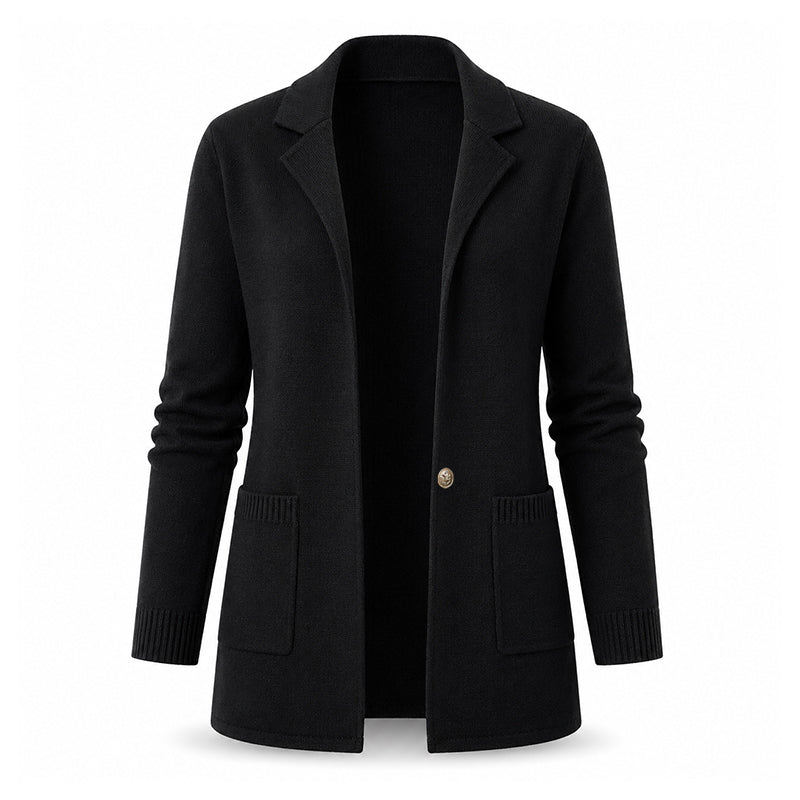 Cardigan en maille à col tailleur pour femme