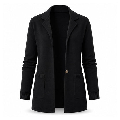 Cardigan en maille à col tailleur pour femme