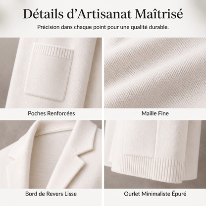 Cardigan en maille à col tailleur pour femme