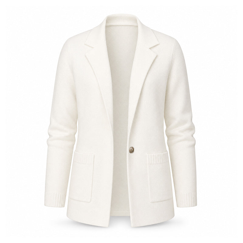 Cardigan en maille à col tailleur pour femme
