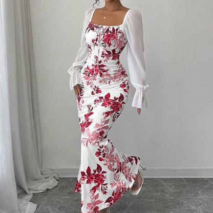 Robe évasée élégante à imprimé floral pour femme