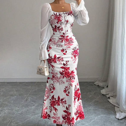 Robe évasée élégante à imprimé floral pour femme