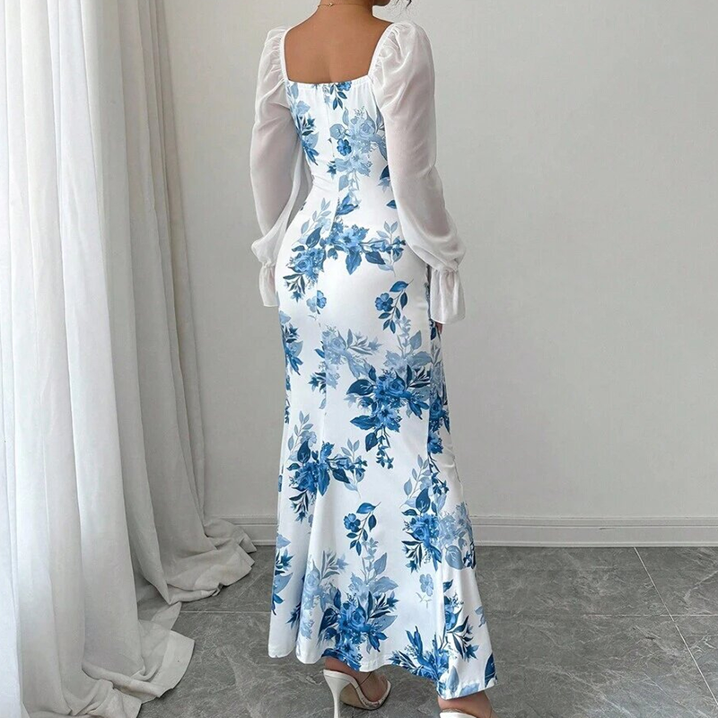 Robe évasée élégante à imprimé floral pour femme