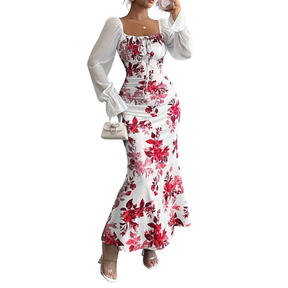 Robe évasée élégante à imprimé floral pour femme