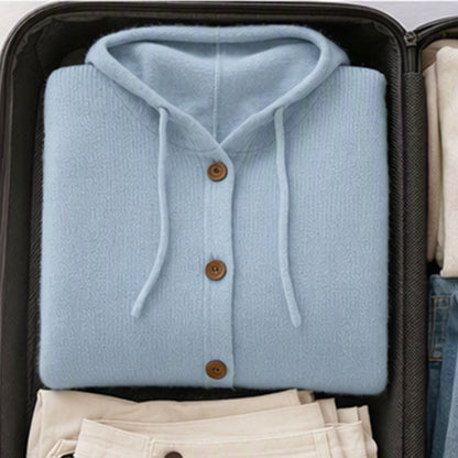 Cardigan en maille à capuche confortable pour femme