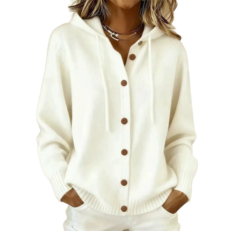 Cardigan en maille à capuche confortable pour femme