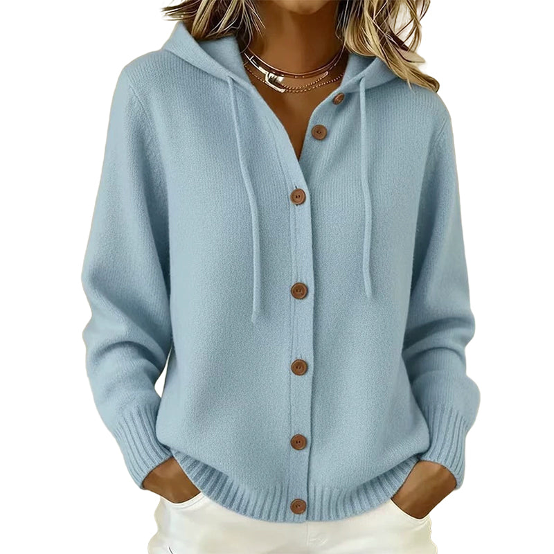 Cardigan en maille à capuche confortable pour femme