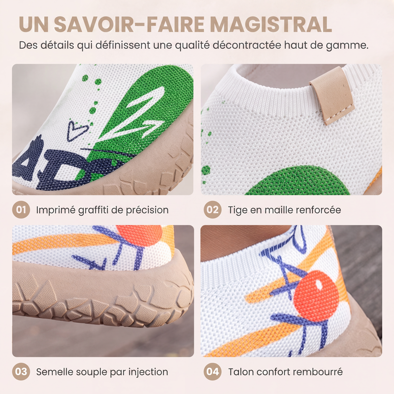 Chaussures à talon caché pour femmes, respirantes et à enfiler