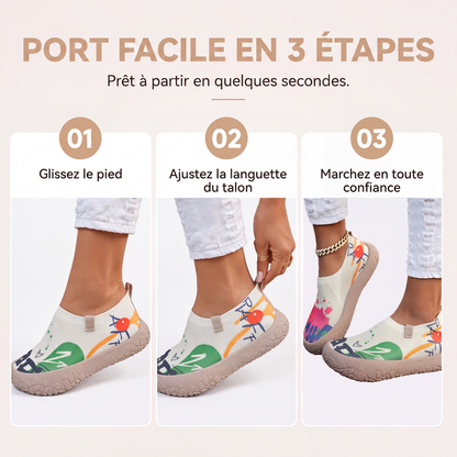 Chaussures à talon caché pour femmes, respirantes et à enfiler
