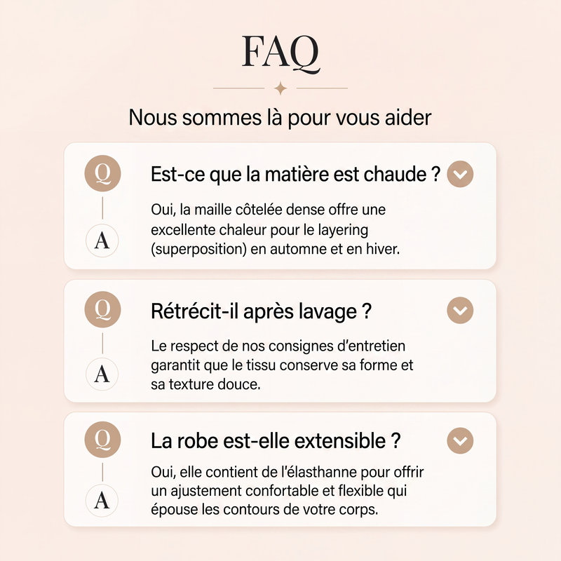 Robe trapèze en maille à manches longues pour femme