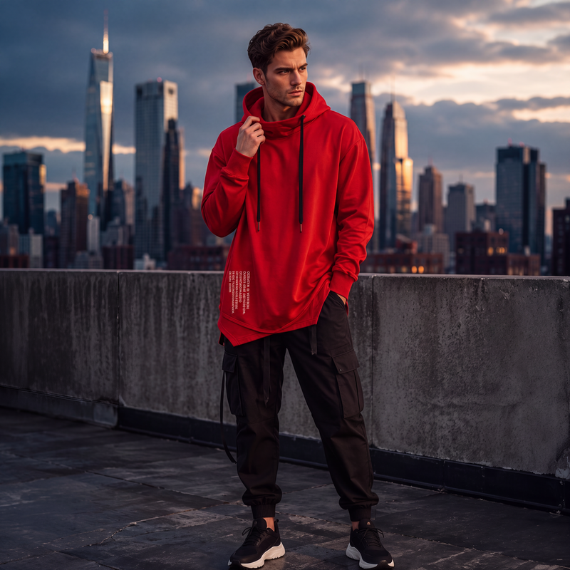 Sweat à capuche décontracté ample pour homme