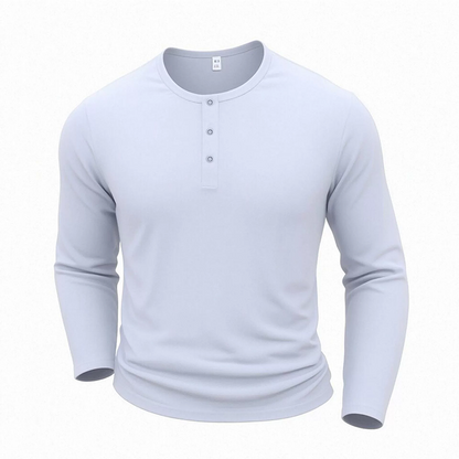 👕 LE CASUAL INTEMPOREL | Haut Homme à Col Henley & Manches Longues -50 %