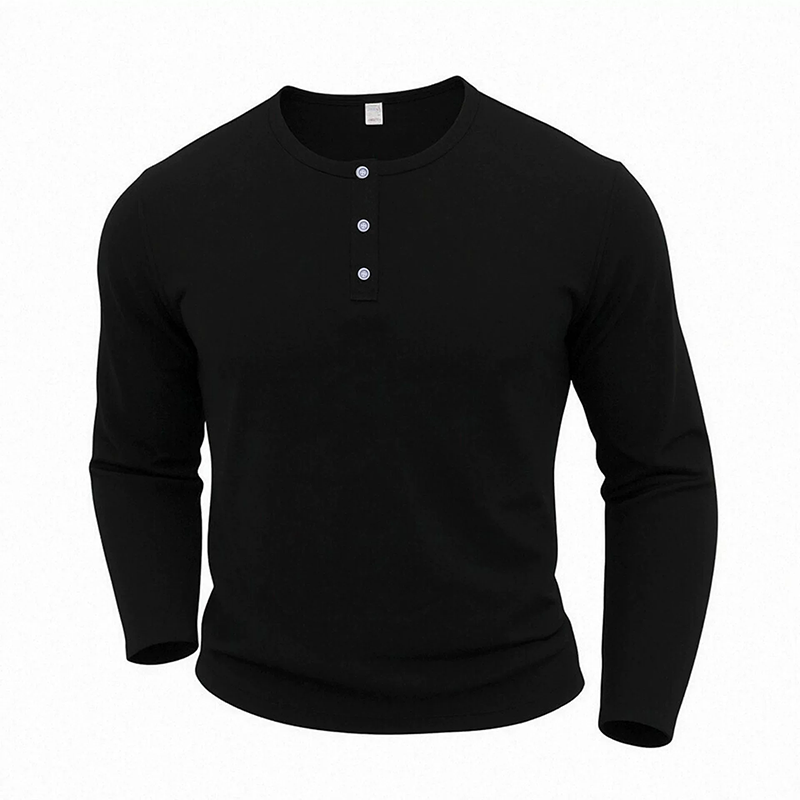 👕 LE CASUAL INTEMPOREL | Haut Homme à Col Henley & Manches Longues -50 %