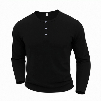 👕 LE CASUAL INTEMPOREL | Haut Homme à Col Henley & Manches Longues -50 %