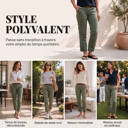 Pantalon cargo décontracté à jambes droites pour femme