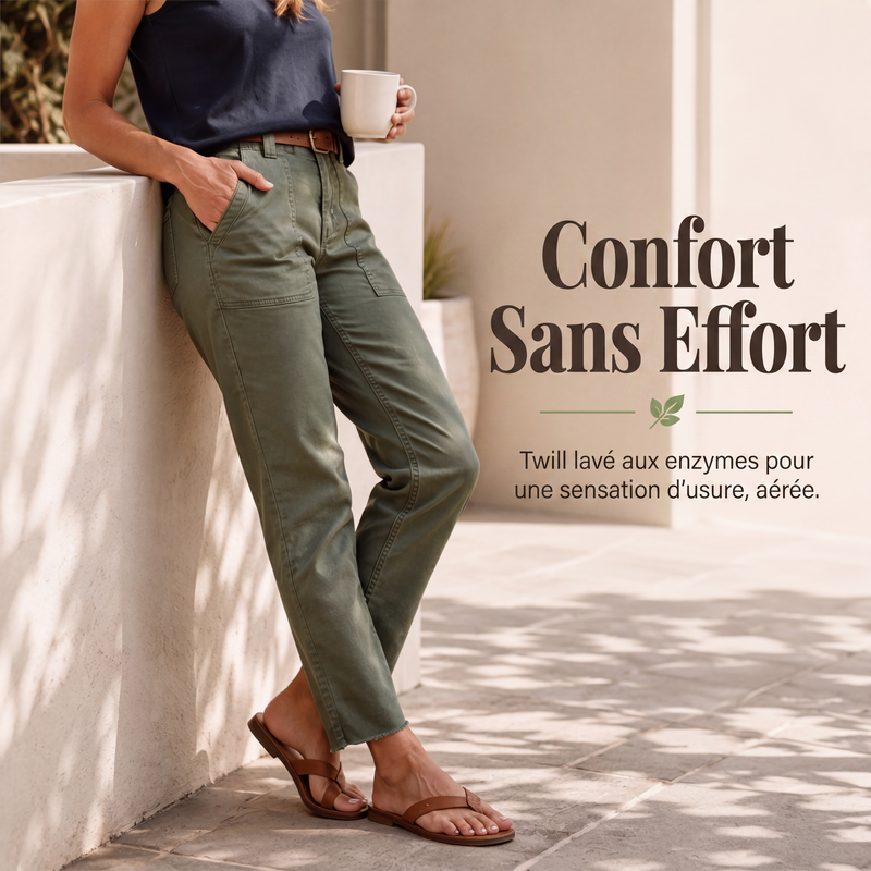 Pantalon cargo décontracté à jambes droites pour femme