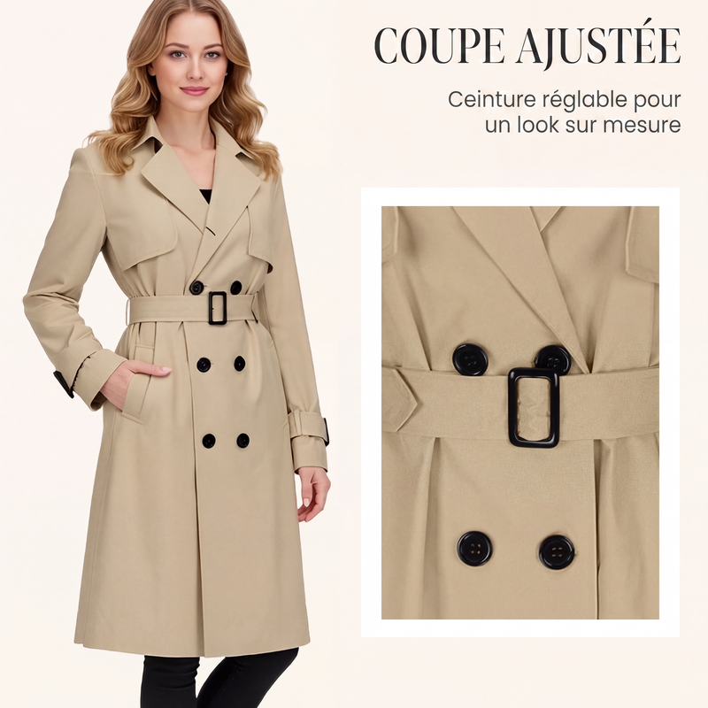 🧥 L'ÉLÉGANCE INTEMPORELLE | Trench Femme Croisé avec Ceinture -50 %