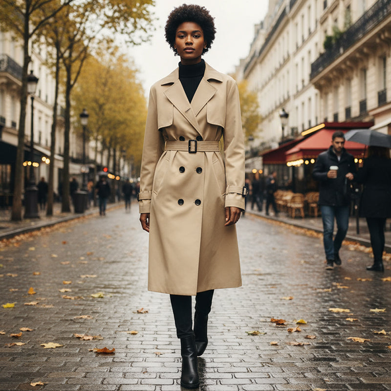 🧥 L'ÉLÉGANCE INTEMPORELLE | Trench Femme Croisé avec Ceinture -50 %