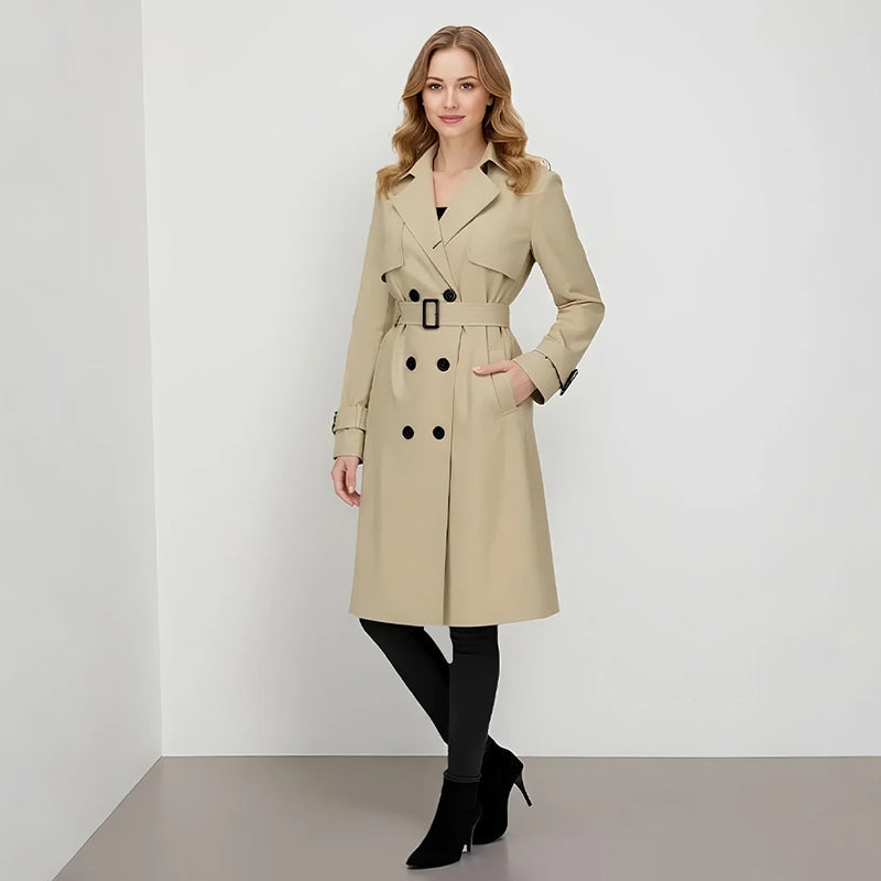 🧥 L'ÉLÉGANCE INTEMPORELLE | Trench Femme Croisé avec Ceinture -50 %
