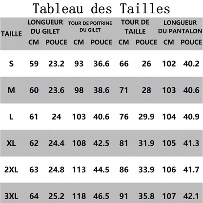 Ensemble 3 pièces pour femme : gilet, débardeur et pantalon