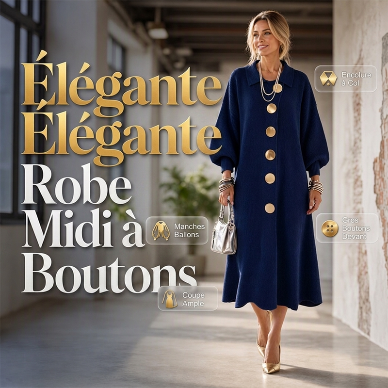 Robe en maille élégante à manches longues pour femme