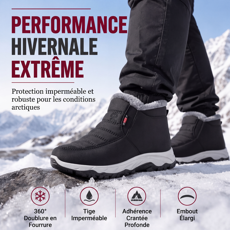 Bottes de neige chaudes à enfiler pour hommes, hiver