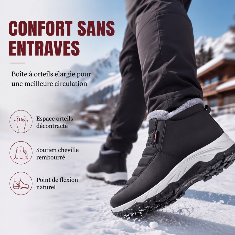 Bottes de neige chaudes à enfiler pour hommes, hiver