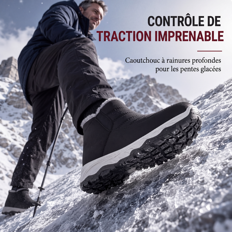 Bottes de neige chaudes à enfiler pour hommes, hiver