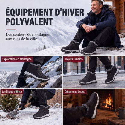 Bottes de neige chaudes à enfiler pour hommes, hiver