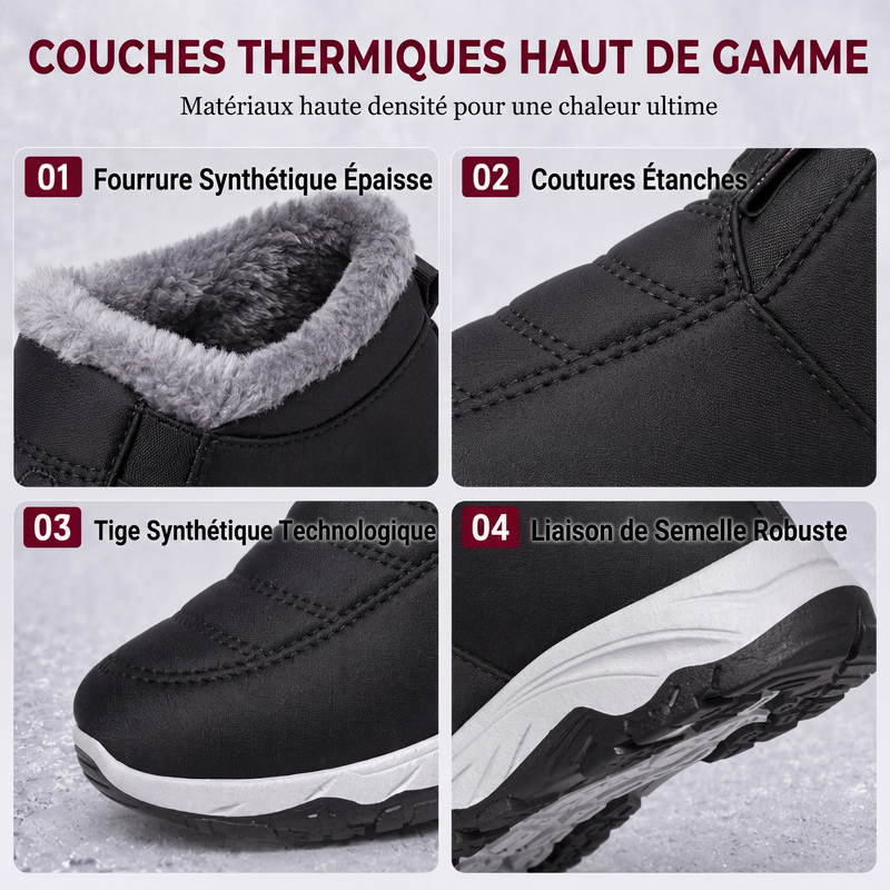 Bottes de neige chaudes à enfiler pour hommes, hiver