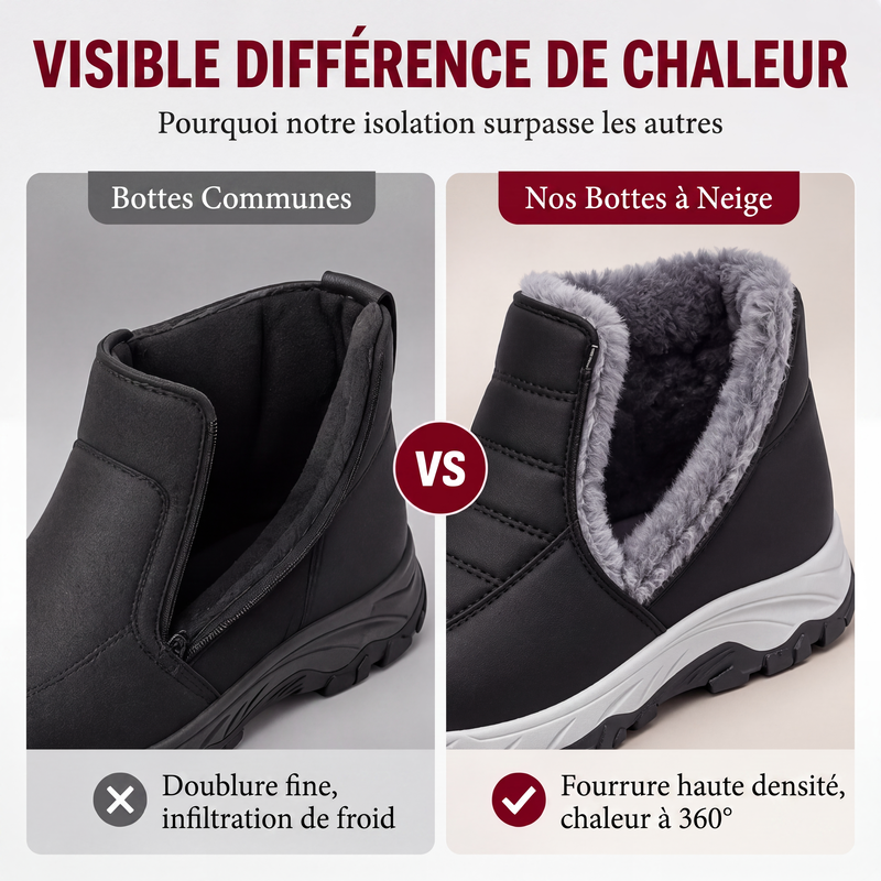 Bottes de neige chaudes à enfiler pour hommes, hiver