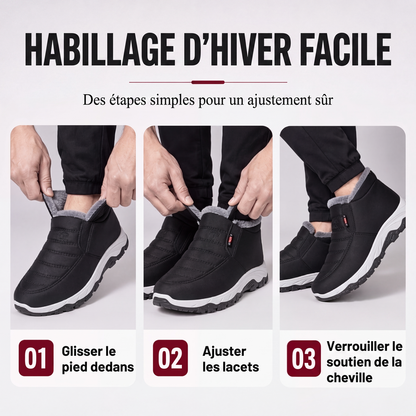 Bottes de neige chaudes à enfiler pour hommes, hiver