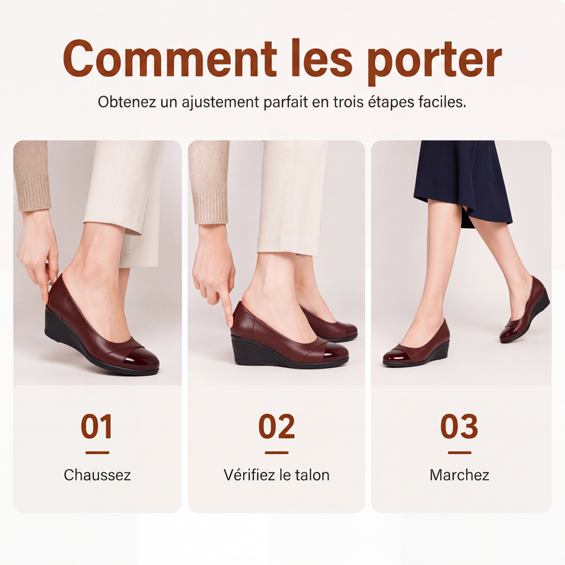 Escarpins à talon compensé confortables pour femme