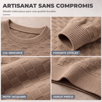 Sweat à col rond pour homme avec imprimé damier
