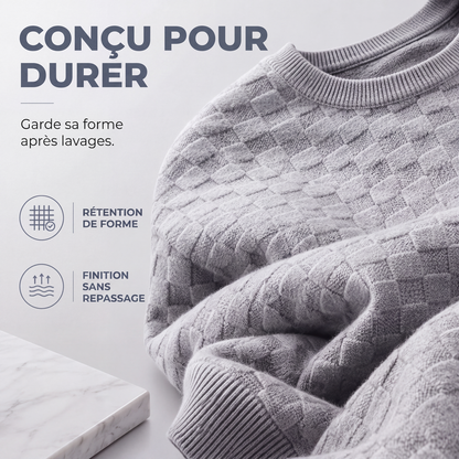 Sweat à col rond pour homme avec imprimé damier