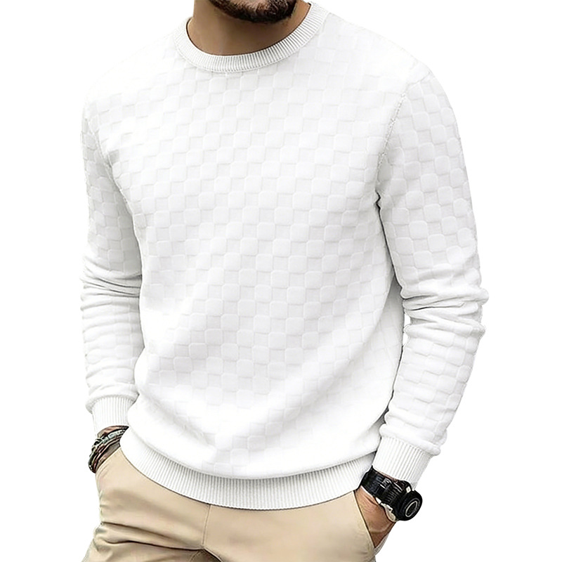 Sweat à col rond pour homme avec imprimé damier