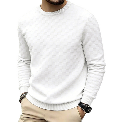 Sweat à col rond pour homme avec imprimé damier