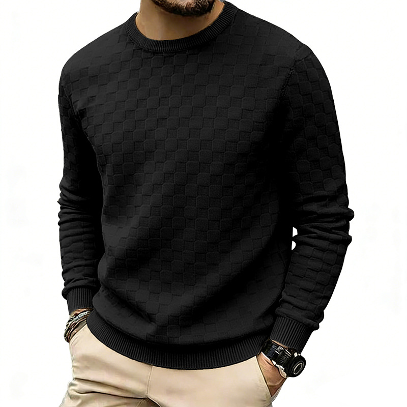 Sweat à col rond pour homme avec imprimé damier