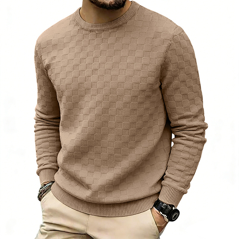 Sweat à col rond pour homme avec imprimé damier
